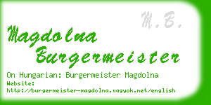 magdolna burgermeister business card